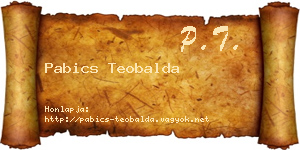 Pabics Teobalda névjegykártya